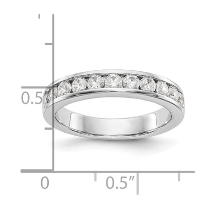 0.77ct. CZ Solid Real 14K White Gold 11-Stone Channel Wedding Band Ring