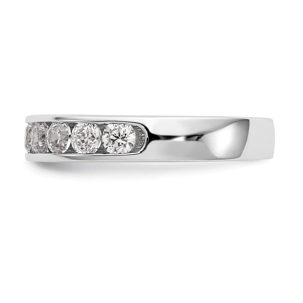 1.02ct. CZ Solid Real 14K White Gold 11-Stone Channel Wedding Band Ring