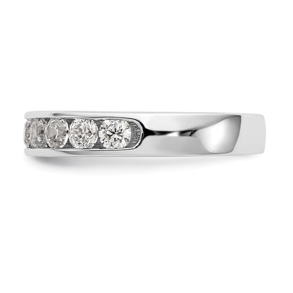 1.02ct. CZ Solid Real 14K White Gold 11-Stone Channel Wedding Band Ring