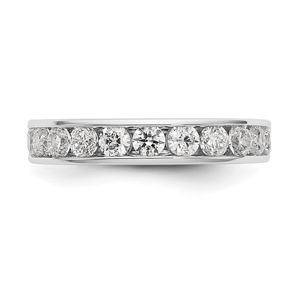 1.02ct. CZ Solid Real 14K White Gold 11-2.9mm Stone Channel Wedding Band Ring