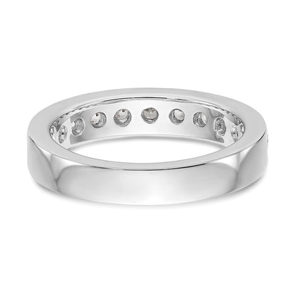 1.02ct. CZ Solid Real 14K White Gold 11-Stone Channel Wedding Band Ring