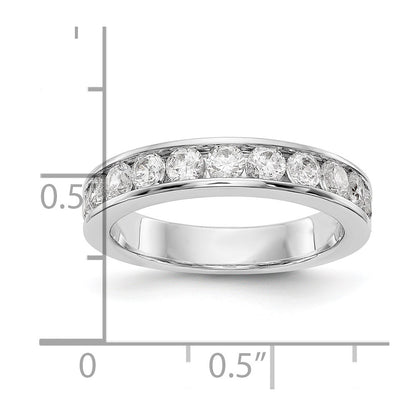 1.02ct. CZ Solid Real 14K White Gold 11-Stone Channel Wedding Band Ring