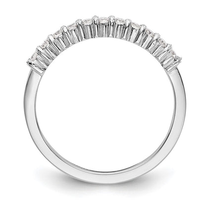 0.22ct. CZ Solid Real 14K White 11-Stone Wedding Band Ring