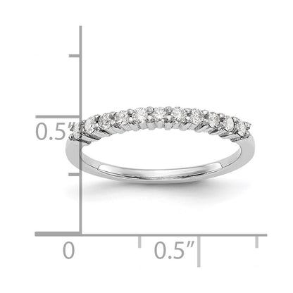 0.22ct. CZ Solid Real 14K White 11-Stone Wedding Band Ring