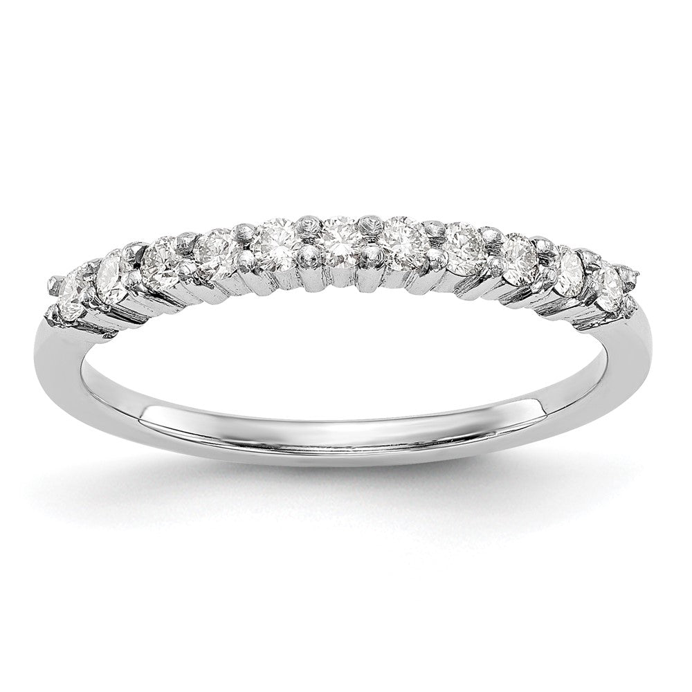 0.22ct. CZ Solid Real 14K White 11-Stone Wedding Band Ring