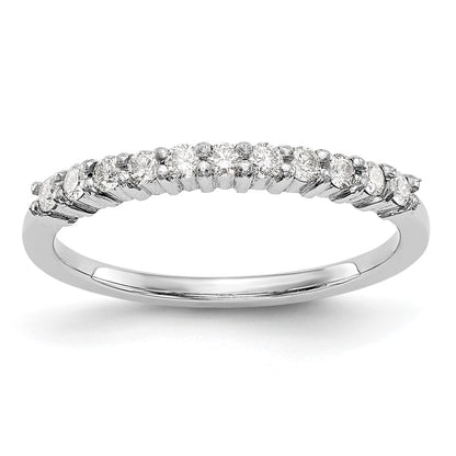 0.22ct. CZ Solid Real 14K White 11-Stone Wedding Band Ring
