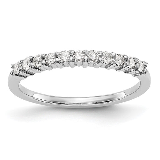 0.22ct. CZ Solid Real 14K White 11-Stone Wedding Band Ring