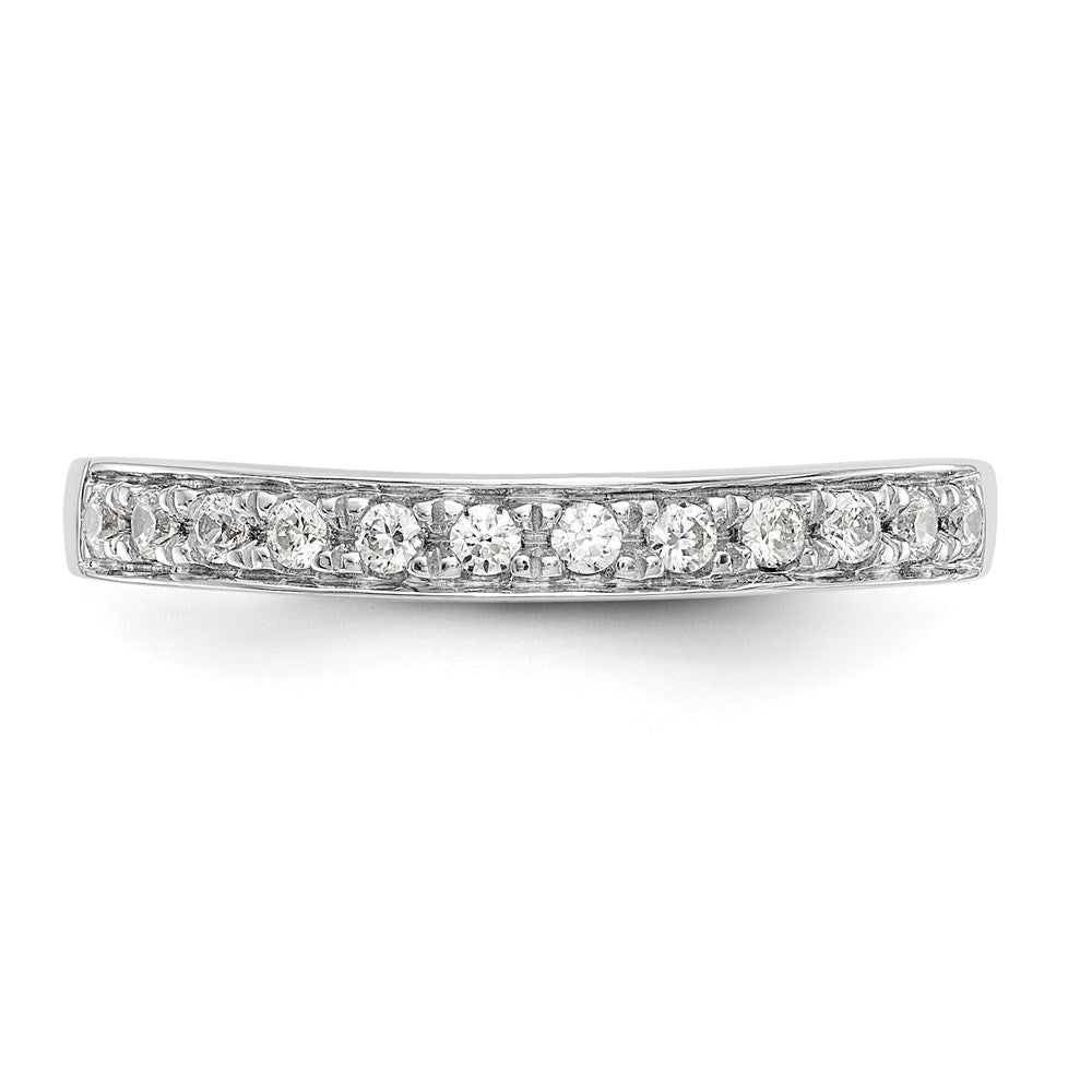 0.17ct. CZ Solid Real 14K White Gold Channel Wedding Band Ring
