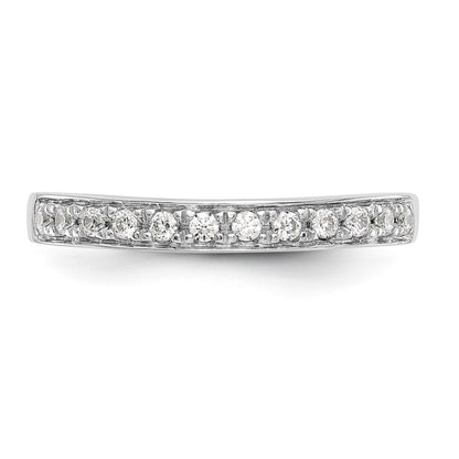 0.17ct. CZ Solid Real 14K White Gold Channel Wedding Band Ring