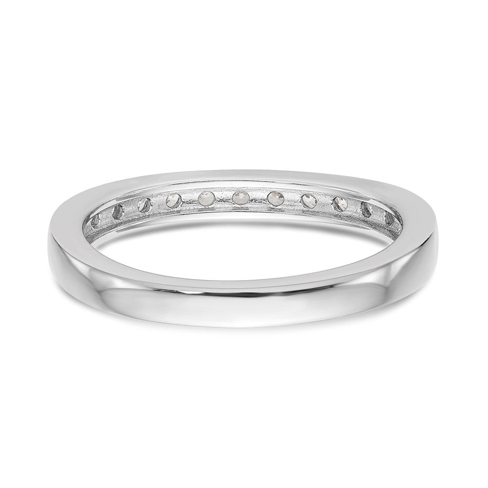 0.17ct. CZ Solid Real 14K White Gold Channel Wedding Band Ring