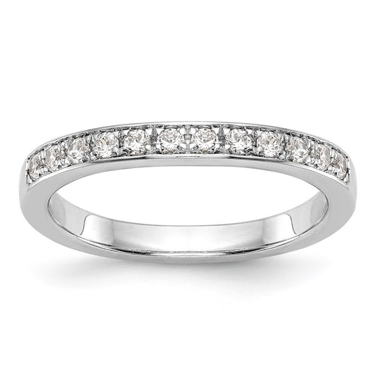 0.13ct. CZ Solid Real 14K White Gold Channel Wedding Band Ring