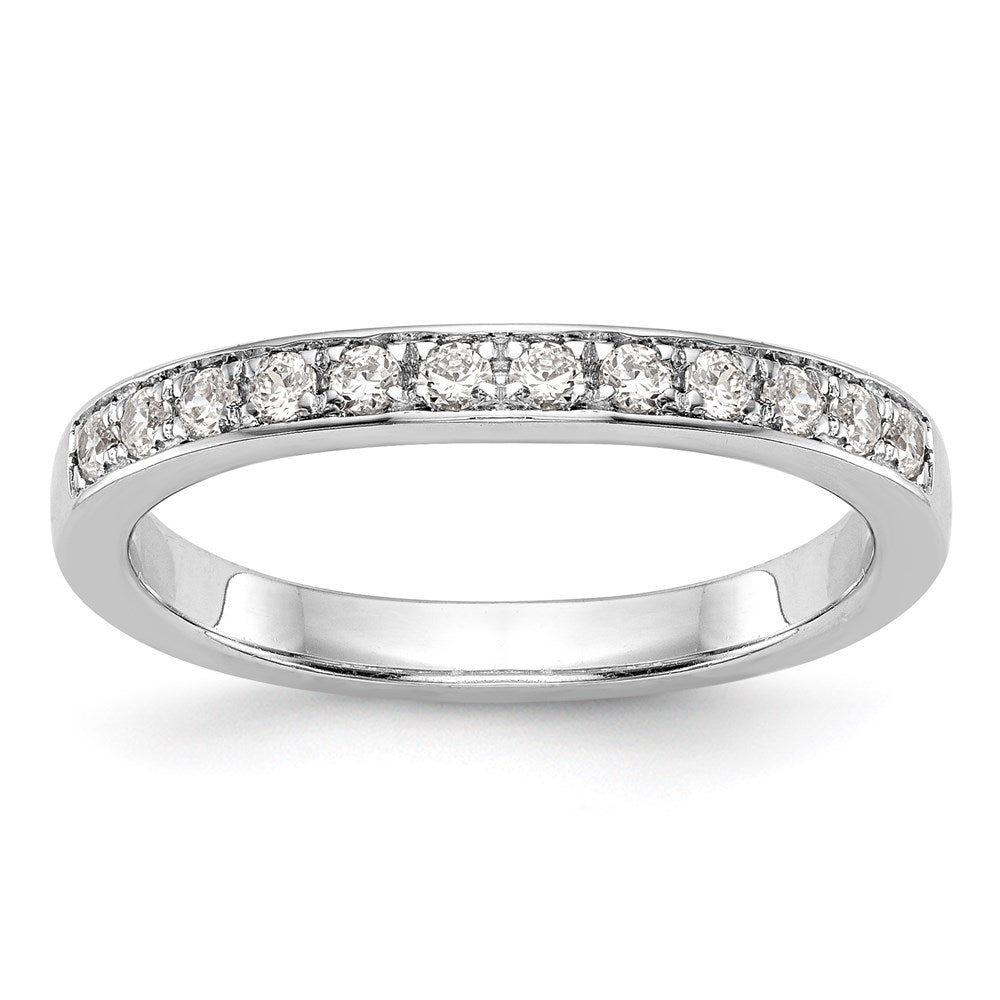 0.24ct. CZ Solid Real 14K White Gold Channel Wedding Band Ring