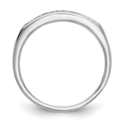 0.21ct. CZ Solid Real 14K White Gold Channel Wedding Band Ring