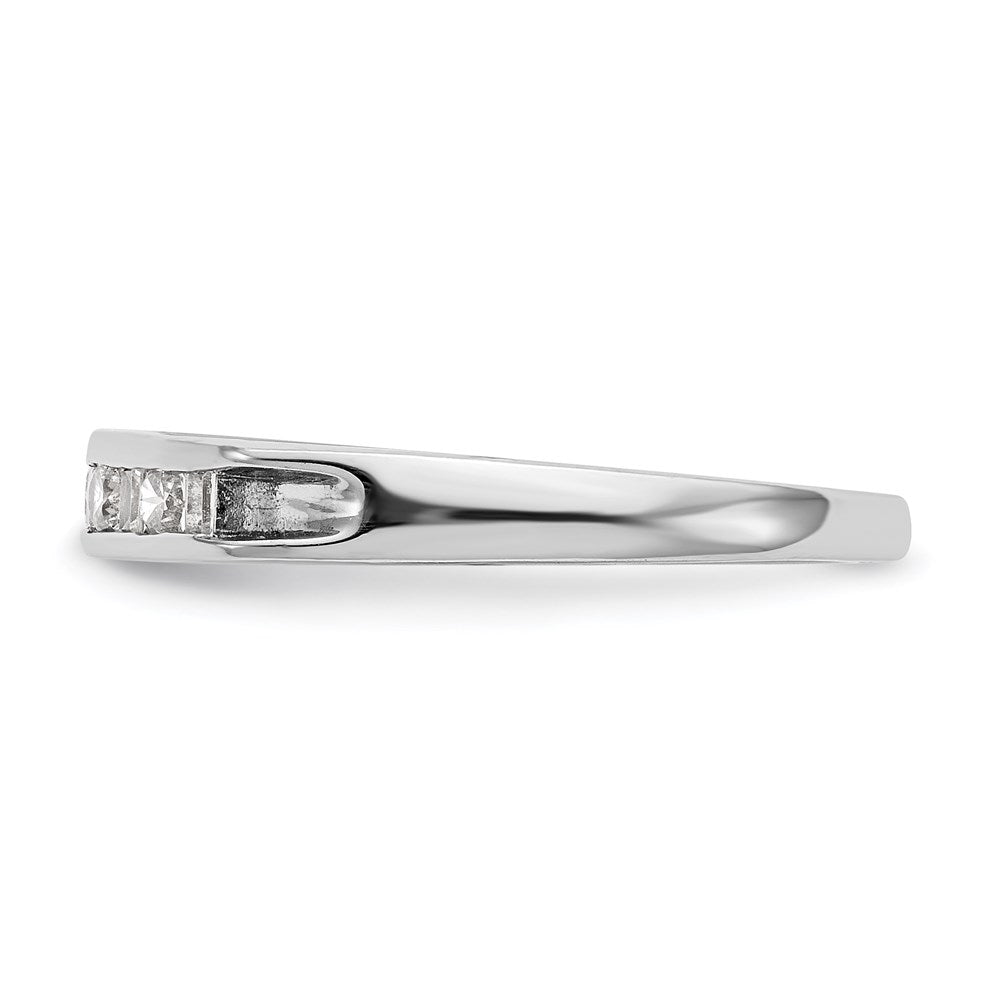0.21ct. CZ Solid Real 14K White Gold Channel Wedding Band Ring
