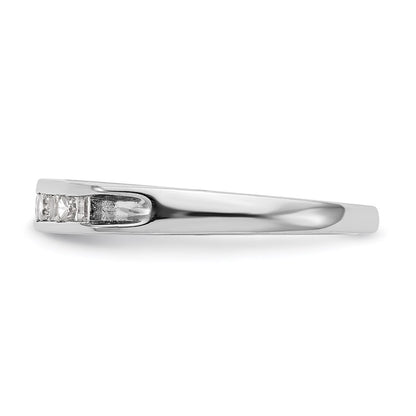 0.21ct. CZ Solid Real 14K White Gold Channel Wedding Band Ring