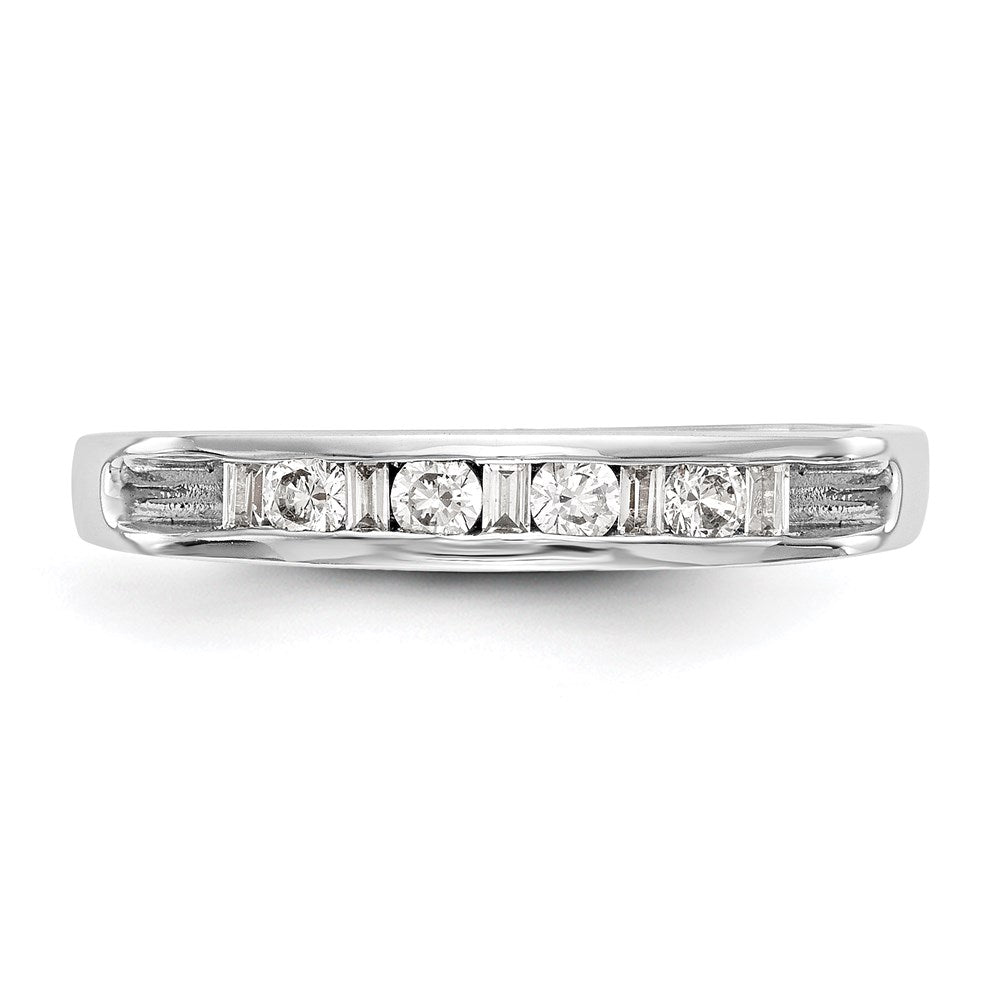 0.21ct. CZ Solid Real 14K White Gold Channel Wedding Band Ring
