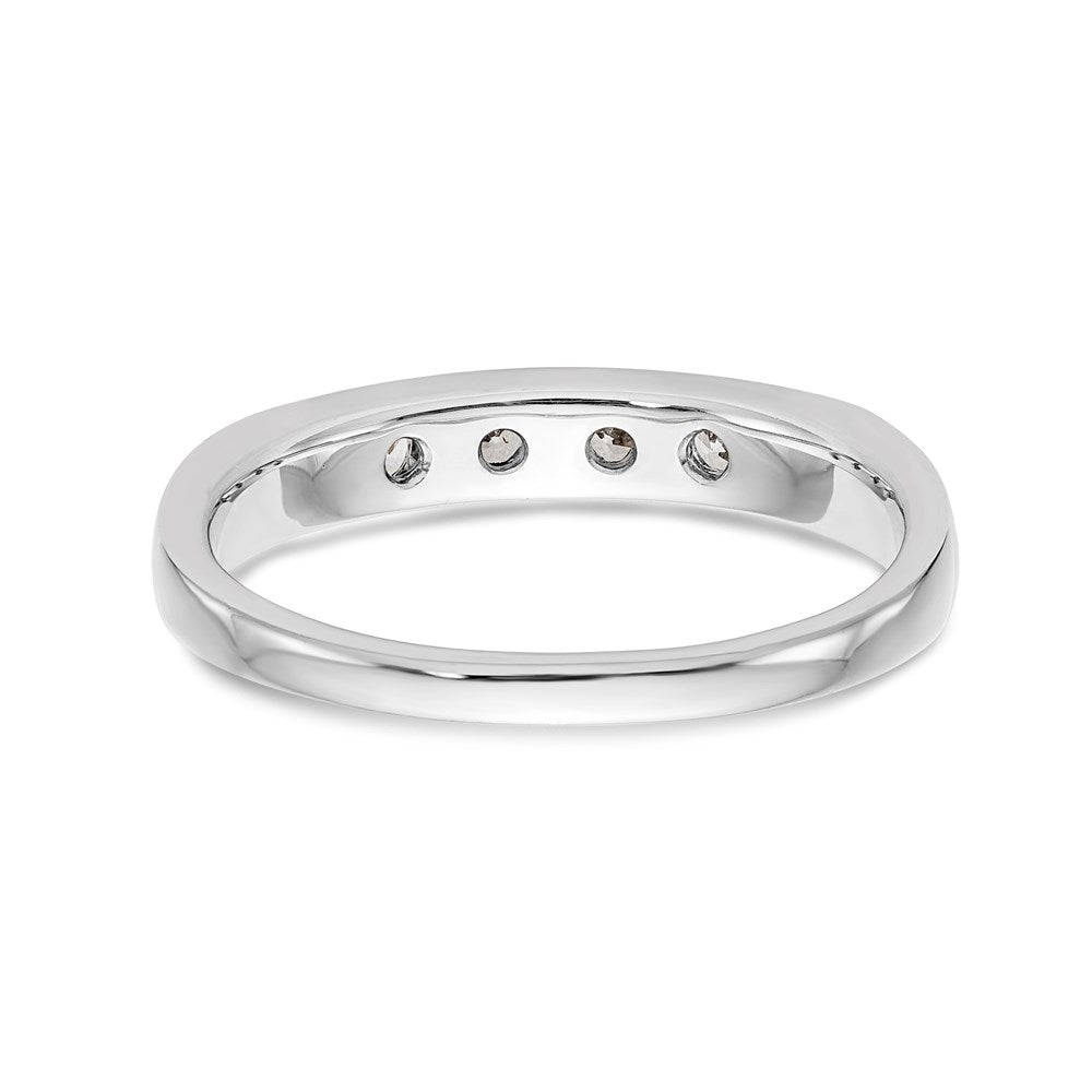 0.21ct. CZ Solid Real 14K White Gold Channel Wedding Band Ring
