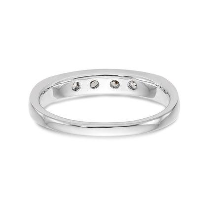 0.21ct. CZ Solid Real 14K White Gold Channel Wedding Band Ring