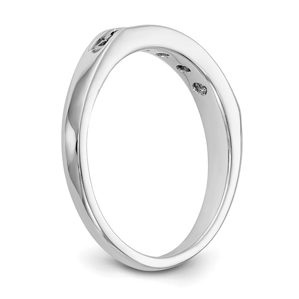 0.21ct. CZ Solid Real 14K White Gold Channel Wedding Band Ring