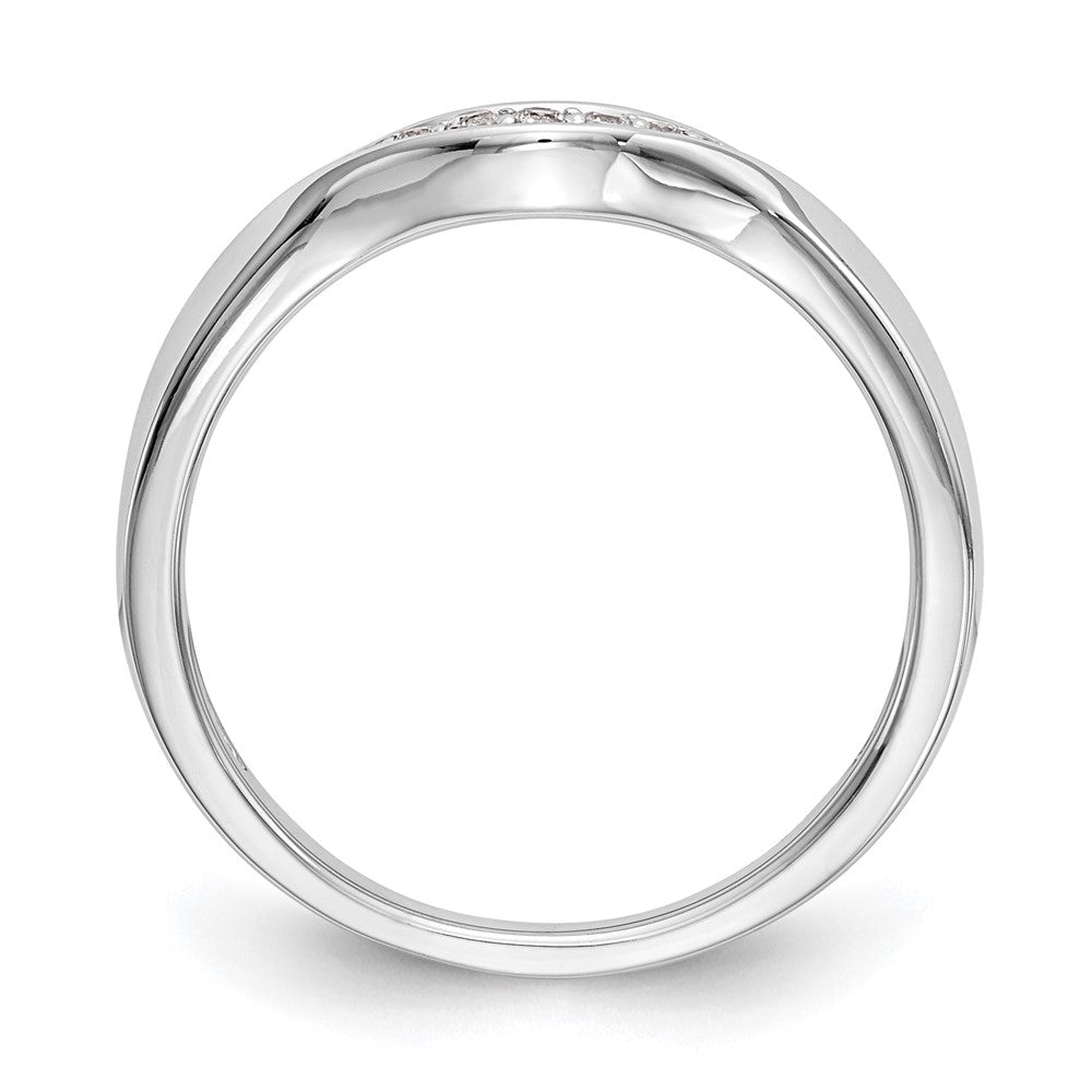 0.08ct. CZ Solid Real 14K White Gold Wedding Band Ring