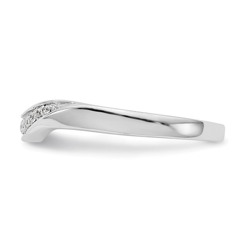 0.08ct. CZ Solid Real 14K White Gold Wedding Band Ring