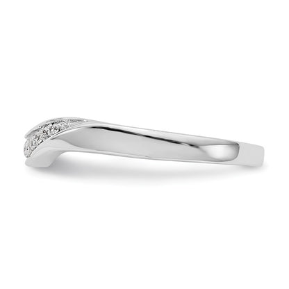 0.08ct. CZ Solid Real 14K White Gold Wedding Band Ring