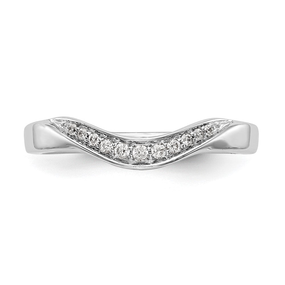 0.08ct. CZ Solid Real 14K White Gold Wedding Band Ring