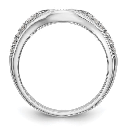 0.17ct. CZ Solid Real 14K White Gold Wedding Band Ring