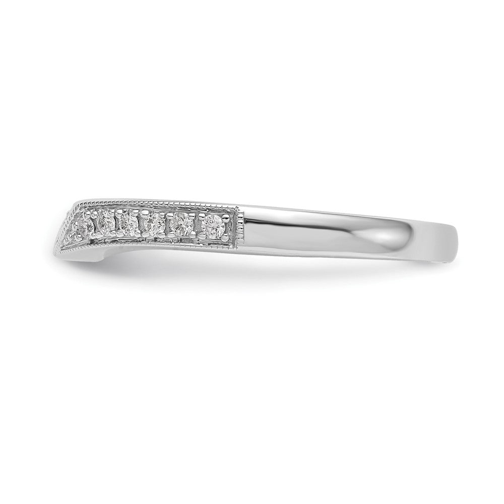 0.17ct. CZ Solid Real 14K White Gold Wedding Band Ring