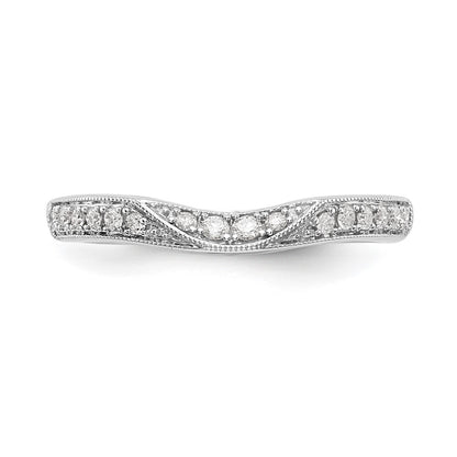 0.17ct. CZ Solid Real 14K White Gold Wedding Band Ring