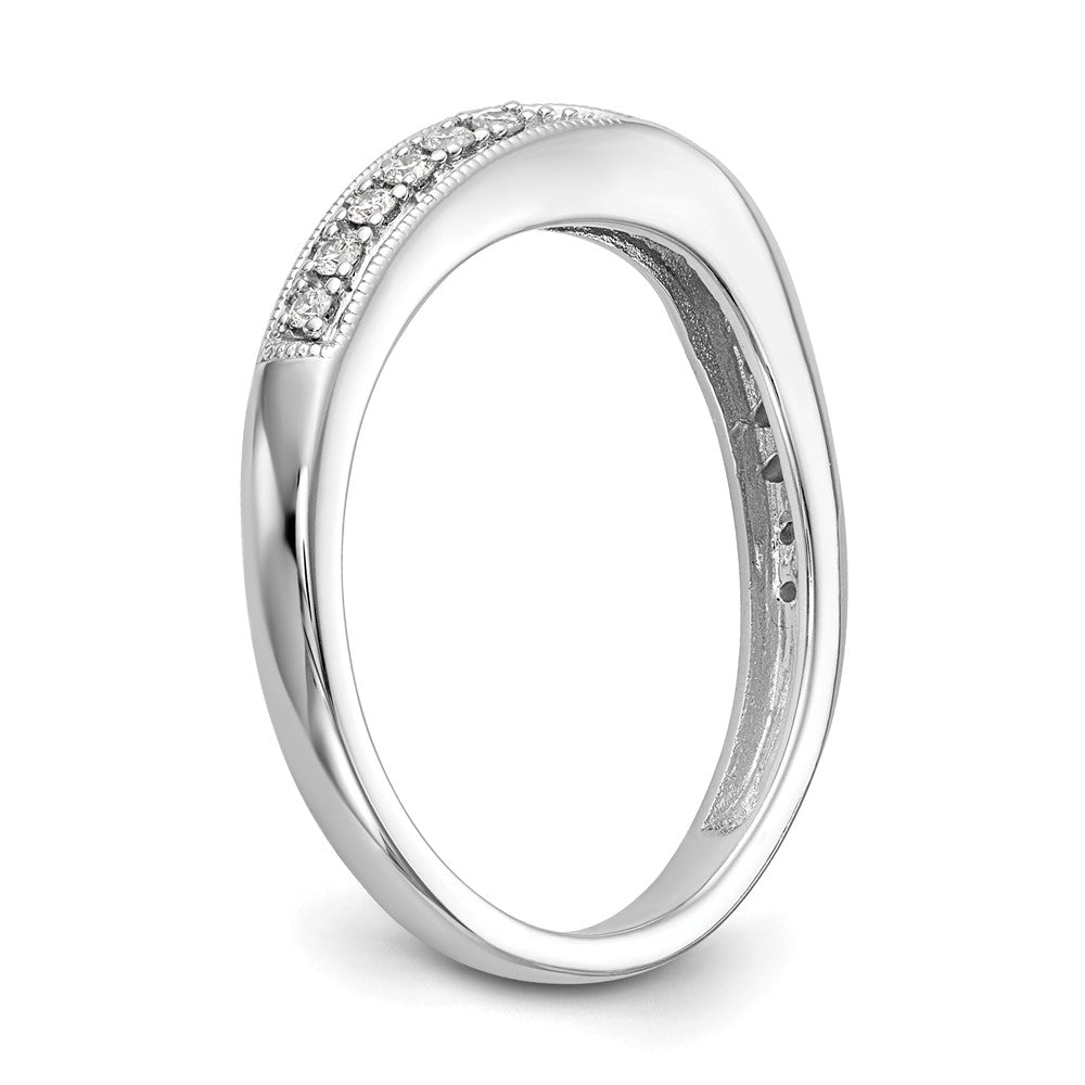 0.17ct. CZ Solid Real 14K White Gold Wedding Band Ring