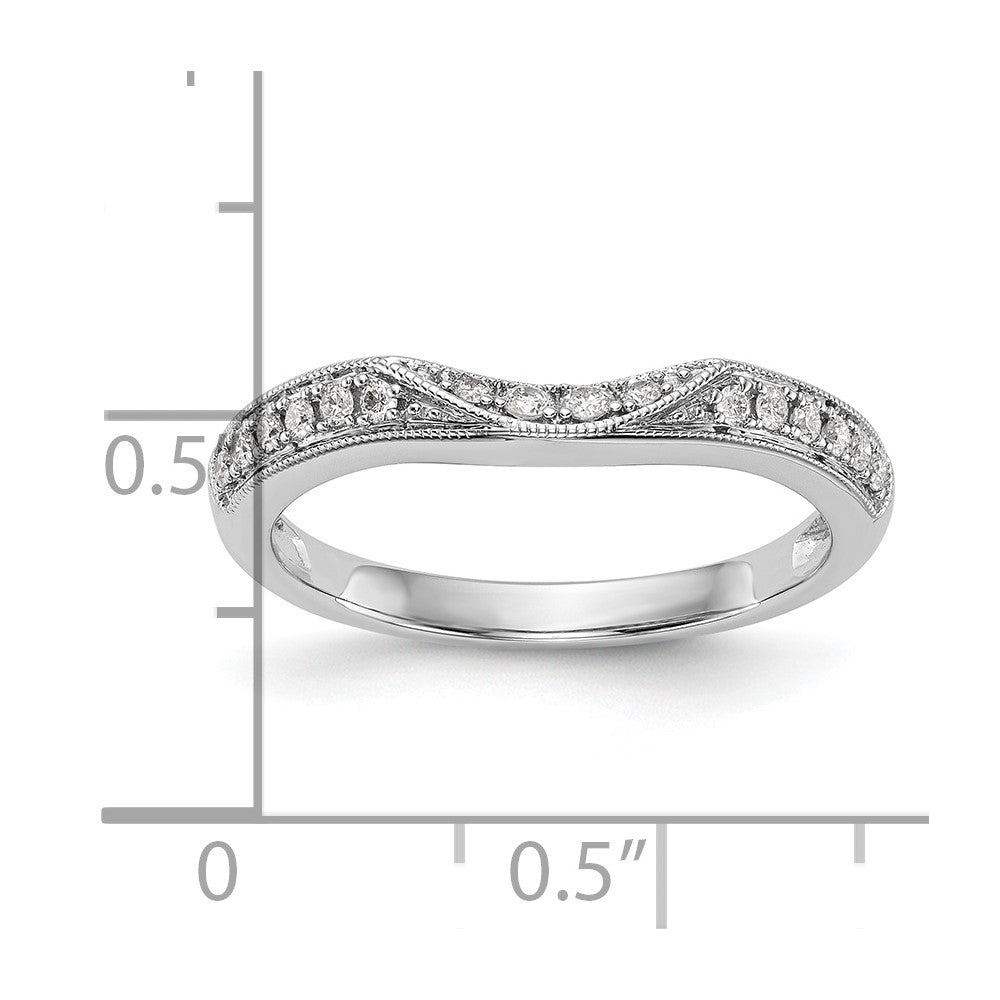 0.17ct. CZ Solid Real 14K White Gold Wedding Band Ring
