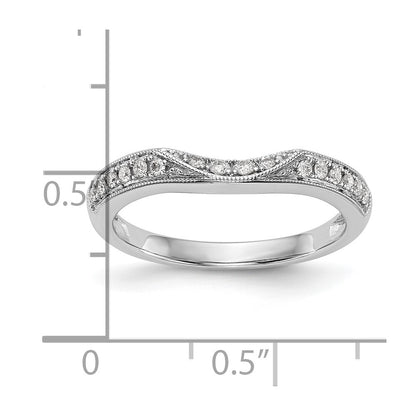 0.17ct. CZ Solid Real 14K White Gold Wedding Band Ring
