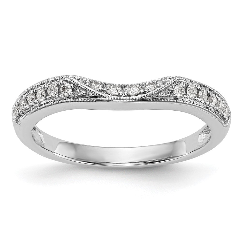 0.17ct. CZ Solid Real 14K White Gold Wedding Band Ring