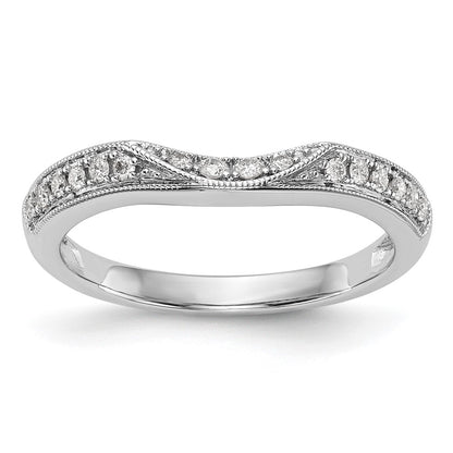 0.17ct. CZ Solid Real 14K White Gold Wedding Band Ring