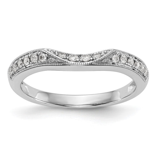 0.17ct. CZ Solid Real 14K White Gold Wedding Band Ring