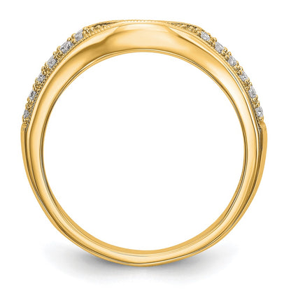 14K Yellow Gold Real Diamond Band