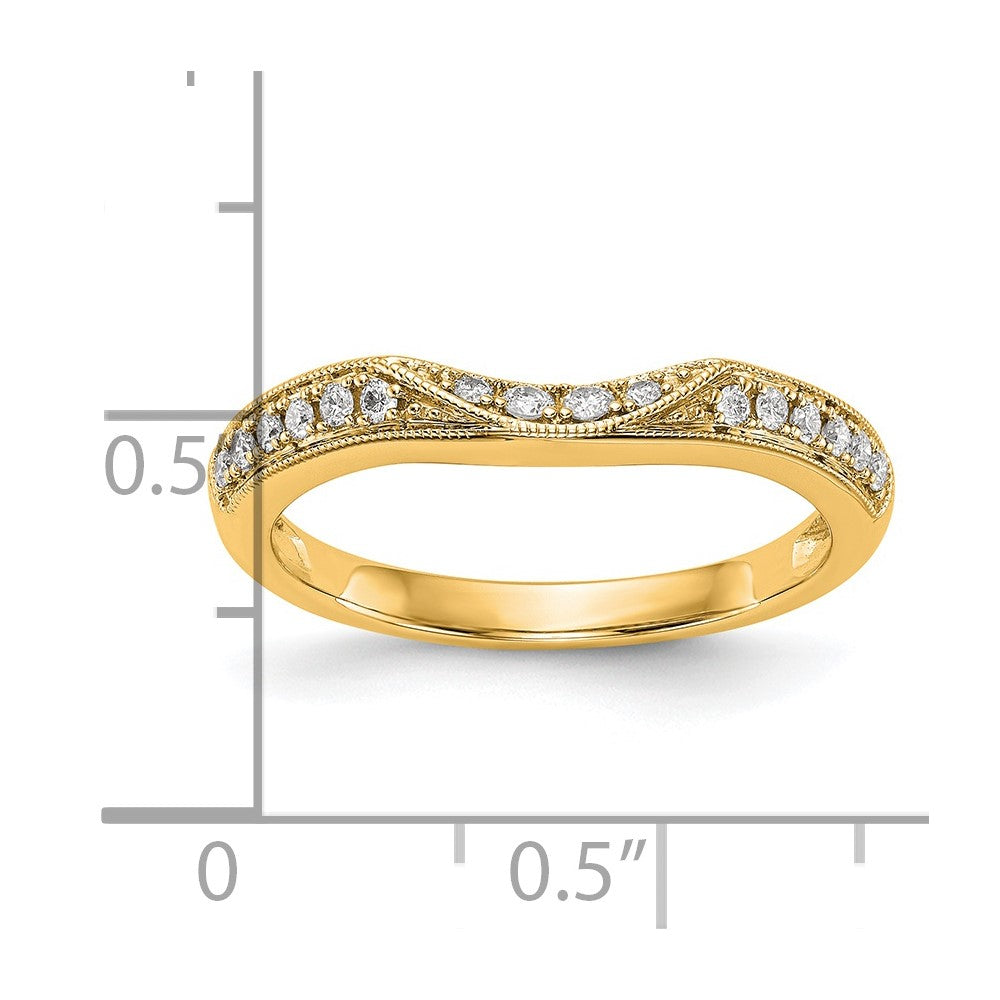 14K Yellow Gold Real Diamond Band