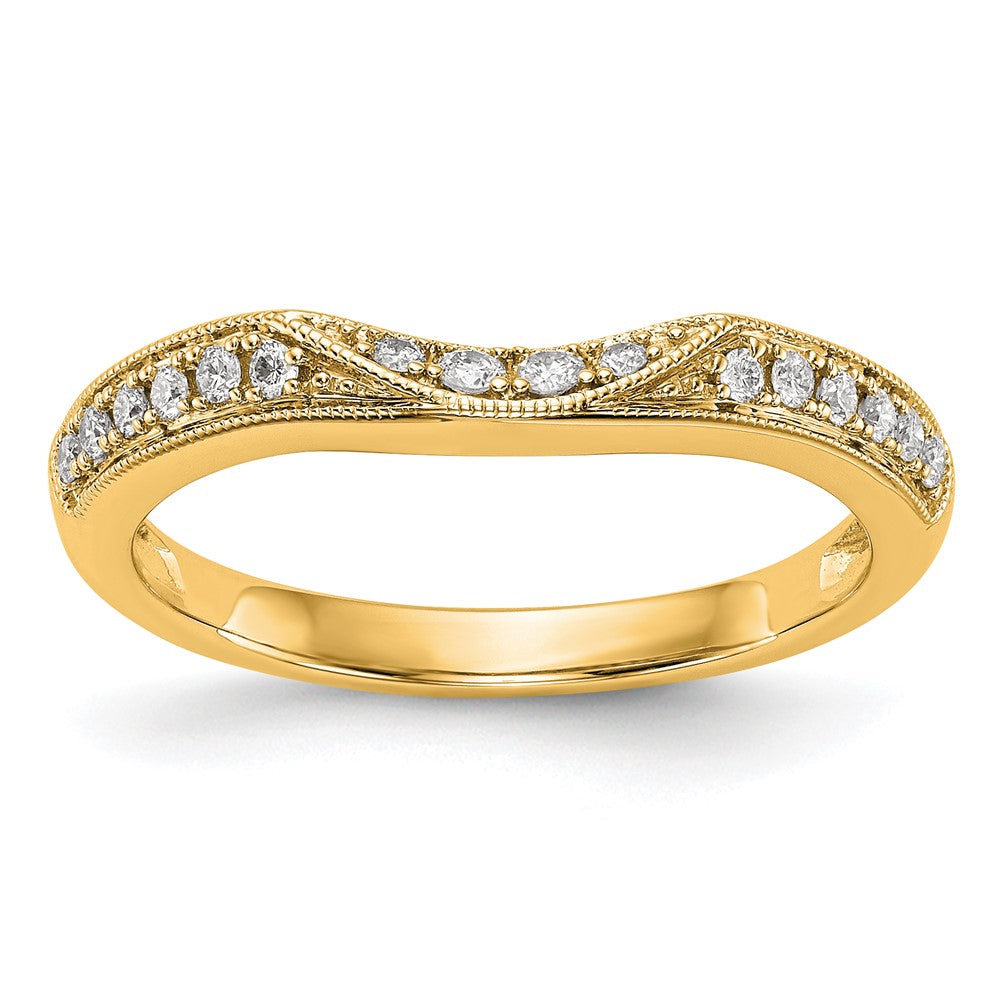 14K Yellow Gold Real Diamond Band