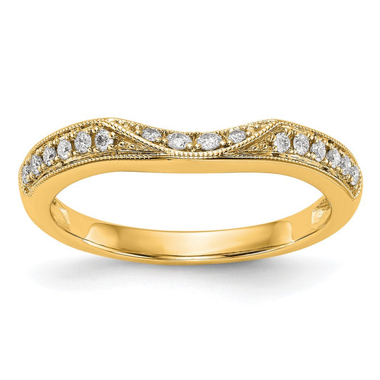 14K Yellow Gold Real Diamond Band