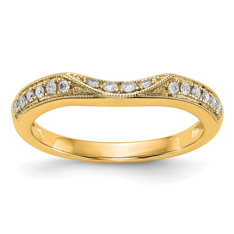 14K Yellow Gold Real Diamond Band