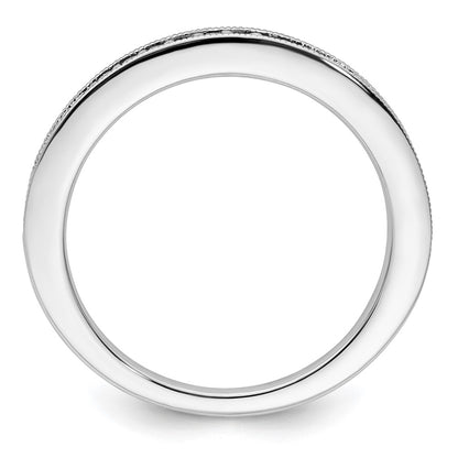 0.17ct. CZ Solid Real 14K White Gold Wedding Band Ring