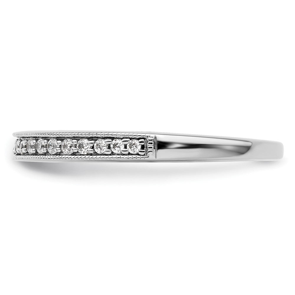 0.17ct. CZ Solid Real 14K White Gold Wedding Band Ring