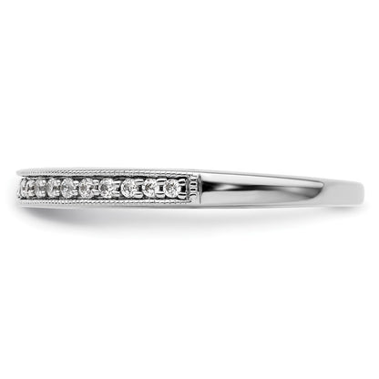 0.17ct. CZ Solid Real 14K White Gold Wedding Band Ring