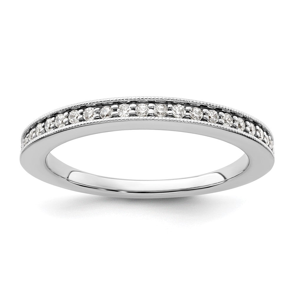 0.17ct. CZ Solid Real 14K White Gold Wedding Band Ring