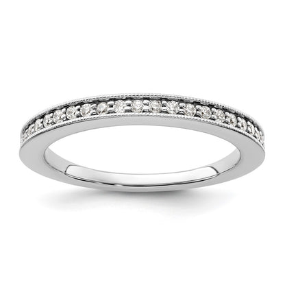 0.17ct. CZ Solid Real 14K White Gold Wedding Band Ring