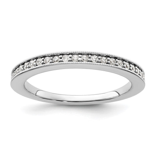 0.17ct. CZ Solid Real 14K White Gold Wedding Band Ring