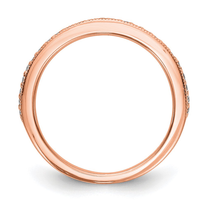 14K Rose Gold Real Diamond Band