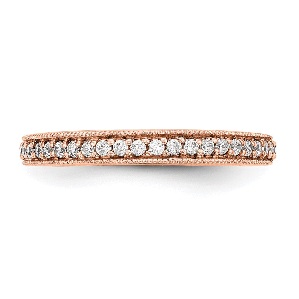 14K Rose Gold Real Diamond Band