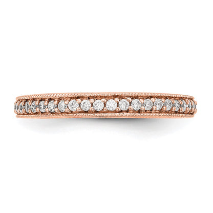 14K Rose Gold Real Diamond Band